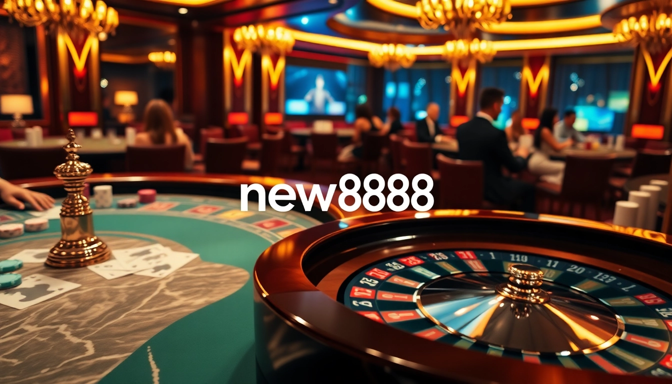 Experience the thrill of new888 at a luxurious casino table with elegant poker gameplay.