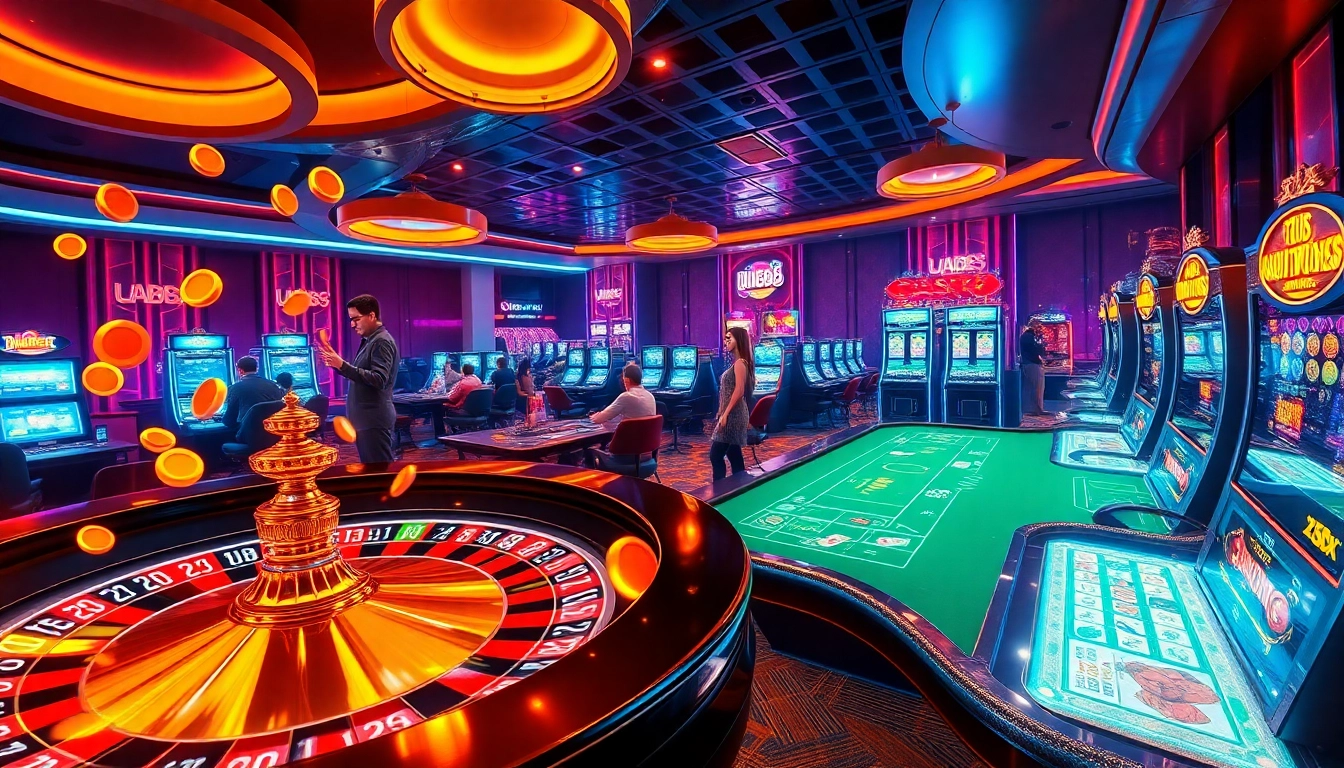 UU88 online casino with a dazzling roulette wheel and lively gaming atmosphere.