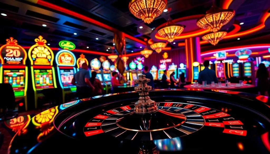 Experience the excitement at trang chủ kuwin casinos, featuring vibrant roulette and slot machines.