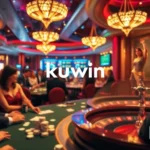 kuwin casino players celebrate wins at a luxurious poker table, showcasing excitement and strategy in gambling.